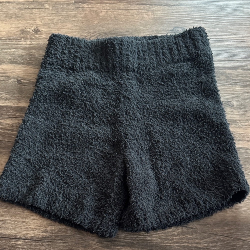 Cozy Black Fuzzy Women Shorts from skims new with tags